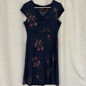 Toad&Co Navy Dress with Floral Accents
